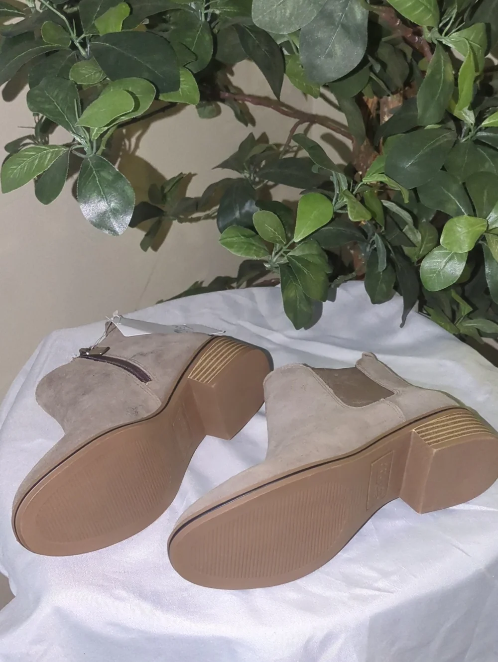 Aqua College Women's Taupe Suede Waterproof Ankle Boots NWT